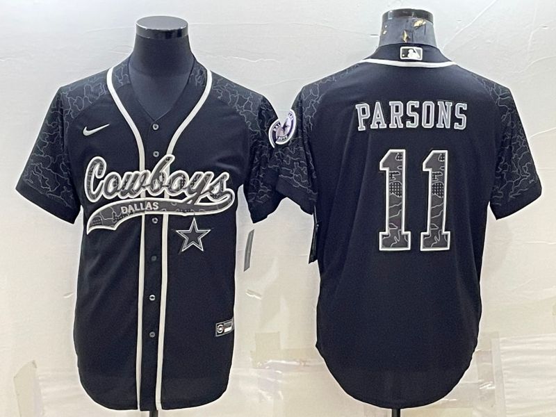 Men Dallas Cowboys #11 Parsons Black Reflector 2022 Nike Co branded NFL Jerseys